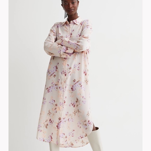 Floral long button up dress - Picture 4 of 5